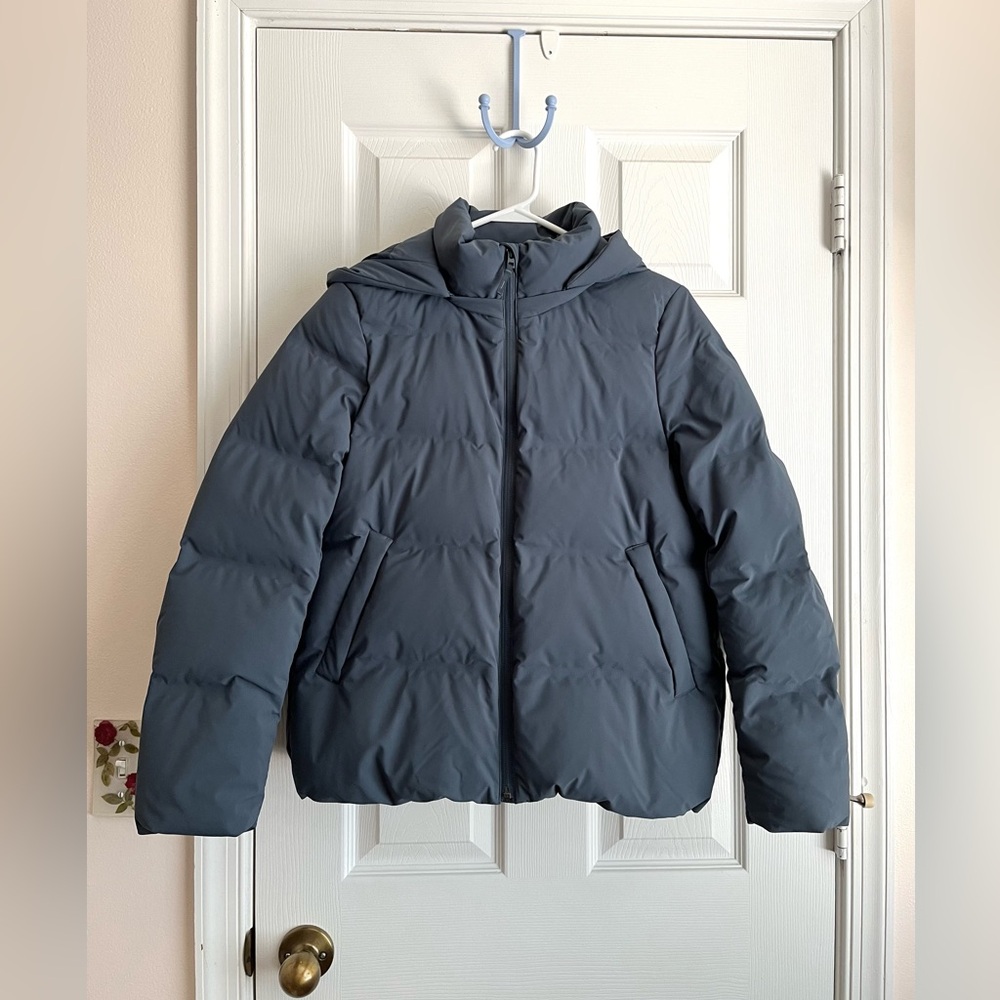 Uniqlo Down Blue Puffer Coat Small